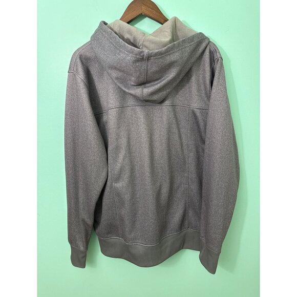 Billabong Mens Gray Hooded Full-Zip Jacket With Orange Accents Lightweight Polye - Picture 3 of 10